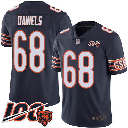 Chicago Bears Limited Navy Blue Men James Daniels Home Jersey NFL Football #68 100th Season->nfl t-shirts->Sports Accessory